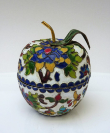 Chinees cloisonne Appel dekseldoosje