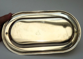 Silver plated toast rack with Pate Foie gras plate