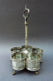 Silver plated holder for cruet set 19th century