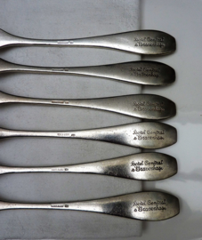 Antique silver plated hotelware Gebr Hepp fish forks Hotel Central The Hague