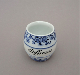 Antique Blue Onion porcelain flow blue Saffron spice jar