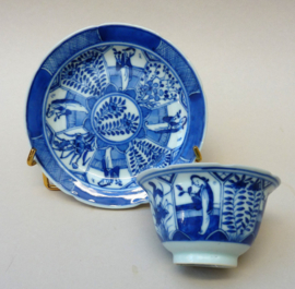 A pair of JiaQing marked and period blue white Long Eliza tea sets