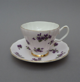 Ridgway Colclough potteries roze bone china theekop en schotel