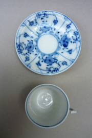 Rauenstein antique blue and white Strawflower porcelain cup with saucer