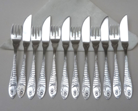 Vintage silverplated fish cutlery