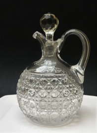 Victorian crystal spirit flagon decanter cane pattern