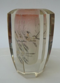 Jacarte Reverse Painted octagonale kristallen vaas