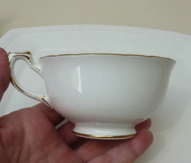 Een paar Plant Tuscan China theekoppen met schotel