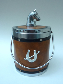 Mid Century artificial leather Horse ice bucket