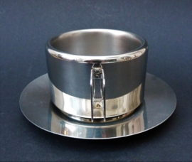 STO Casalinghi Italy stainless coffee cup with saucer