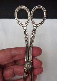 Silver plated pastry baklava tongs with palmtree decoration