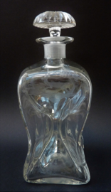 Engraved crystal decanter pinch bottle 19th century