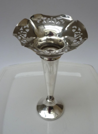 Art Deco silver plated trumpet vase