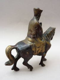 Chinese gilt bronze sculpture Guanyin on horse 19th century