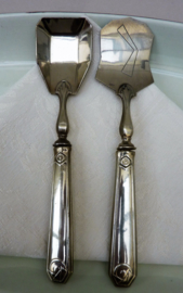 French Art Deco alpacca appetizer serving cutlery set