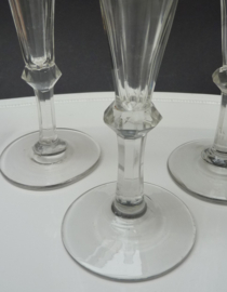 Drie champagne flute glazen 19e eeuw