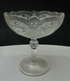 Antieke persglazen compote dessert coupe Medaliony stijl