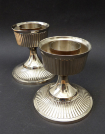 A pair of large Art Deco chrome plated candlesticks