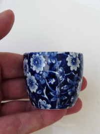 Burley Pottery Blue Calico egg cup