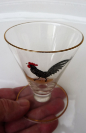 Art Deco liqueur glasses Black Rooster