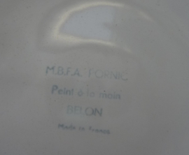 French Mid Century oyster plate MBFA Faience de Pornic