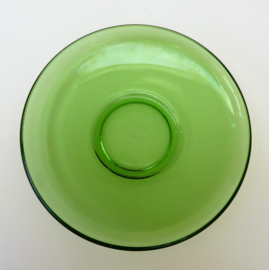 Vereco France green glass coffee cups with saucer