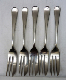 Sheffield silver plated cake forks - set of five