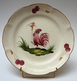 Faiencerie d'Art Hadancourt dinner plate with rooster