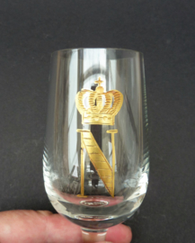 Napoleon III rare crystal square base wine glasses c1875