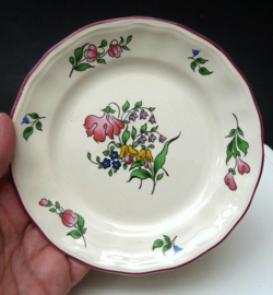 K & G Luneville Old Strasbourg faience taartbordjes side plates