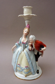 Gerold Tettau Bavaria porcelain candlestick Courting Couple