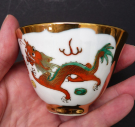 Vintage Chinese Jingdezhen porcelain phoenix dragon tea bowl