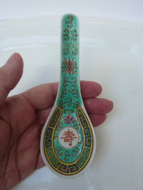 Chinese turquoise porseleinen Wan Shou Wu Jiang lepel