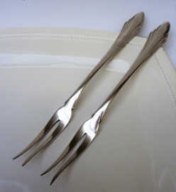 A pair of Wellner Art Deco silver plated cold meat serving forks