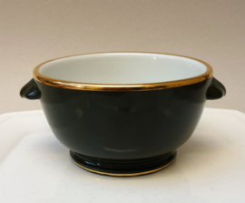 Pillivuyt green with gold bistroware porcelain soup bowl