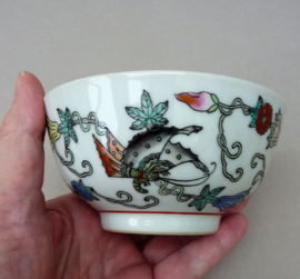 Chinese Jingdezhen 1980 white porcelain butterflies flowers bowl