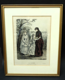 La Saison Journal Illustré des Dames 1883 ingelijste prent
