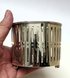 Art Deco verzilverde opengewerkte flessenbak