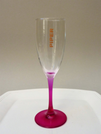 Piper Heidsieck crystal champagne flute glass with shocking pink stem