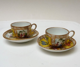 A pair of  Dresden miniature cups 19th century