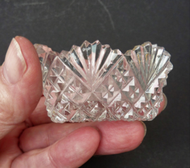 American Brilliant Period Glass heart shaped salt cellar