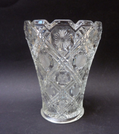 Antique Dutch Leerdam pressed glass vase