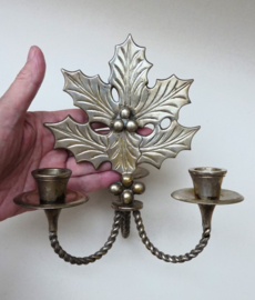 Silver plated Mid Century Holly candlestick
