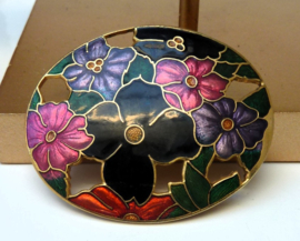 Cloisonne bloemen broche