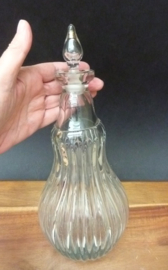 Ribbed glass decanter bottle