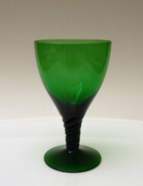 Orrefors Spiral Green wine glass twisted stem