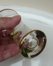 Mid Century Schottisch Whisky tasting glass with bagpipe player