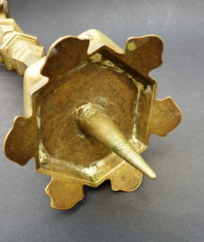 Antique brass church pricket candlestick