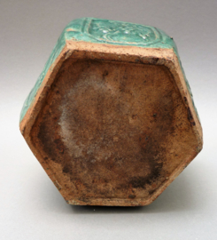 Antieke Chinese groen geglazuurde Shiwan gemberpot 15 cm