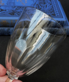 Wine glasses with facet cut bowl 19th century